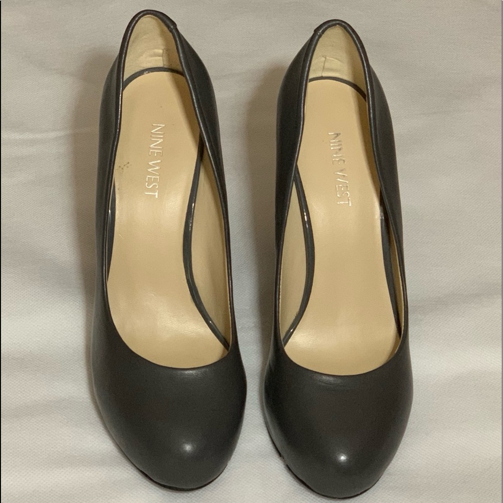 Like new dark grey Nine West heels.